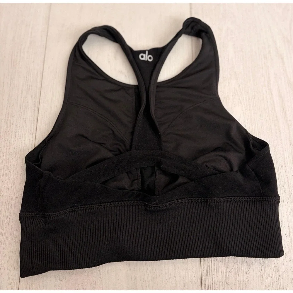 Alo Yoga Sports Bra‎ Sz M - Black - Long Line - Y back